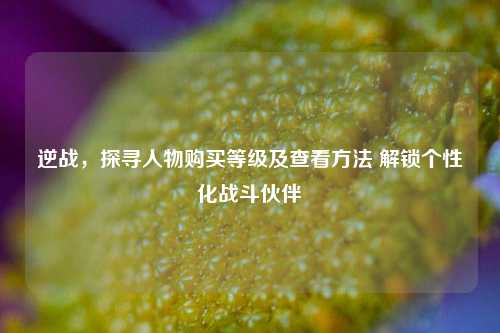 逆战，探寻人物购买等级及查看      解锁个性化战斗伙伴