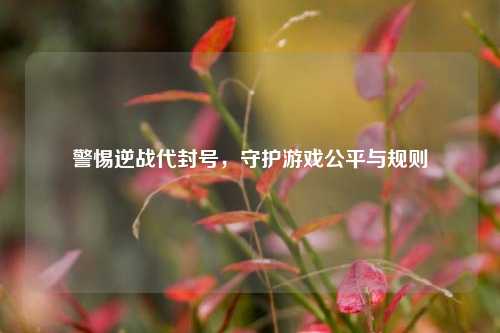 警惕逆战代封号，守护游戏公平与规则