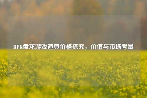 RPK盘龙游戏道具价格探究，价值与市场考量