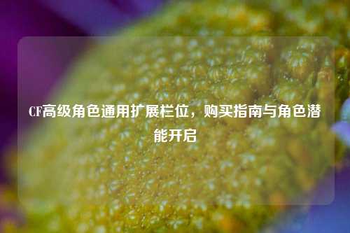 CF高级角色通用扩展栏位，购买指南与角色潜能开启