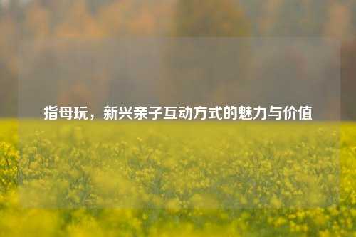 指母玩，新兴亲子互动方式的魅力与价值